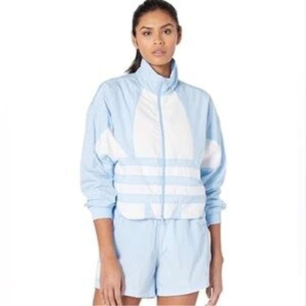 Adidas Sky Blue and White Bomber Jacket